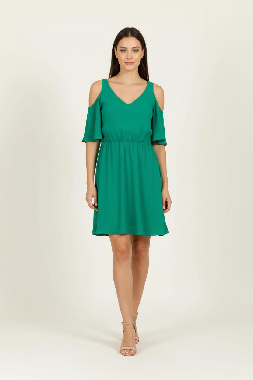 Robe Épaules Dénudées Verte - Taille M/38 de la marque One Step | PARAD97038 - Vendu par Paradigme - Image 1