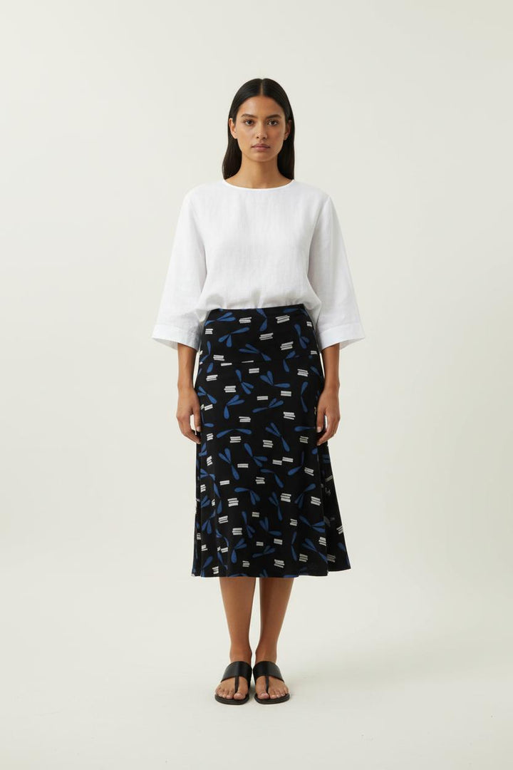Jupe Midi Noire et Bleue - Taille L/40 de la marque Agnès b. | PARAD97058 - Vendu par Paradigme - Image 1