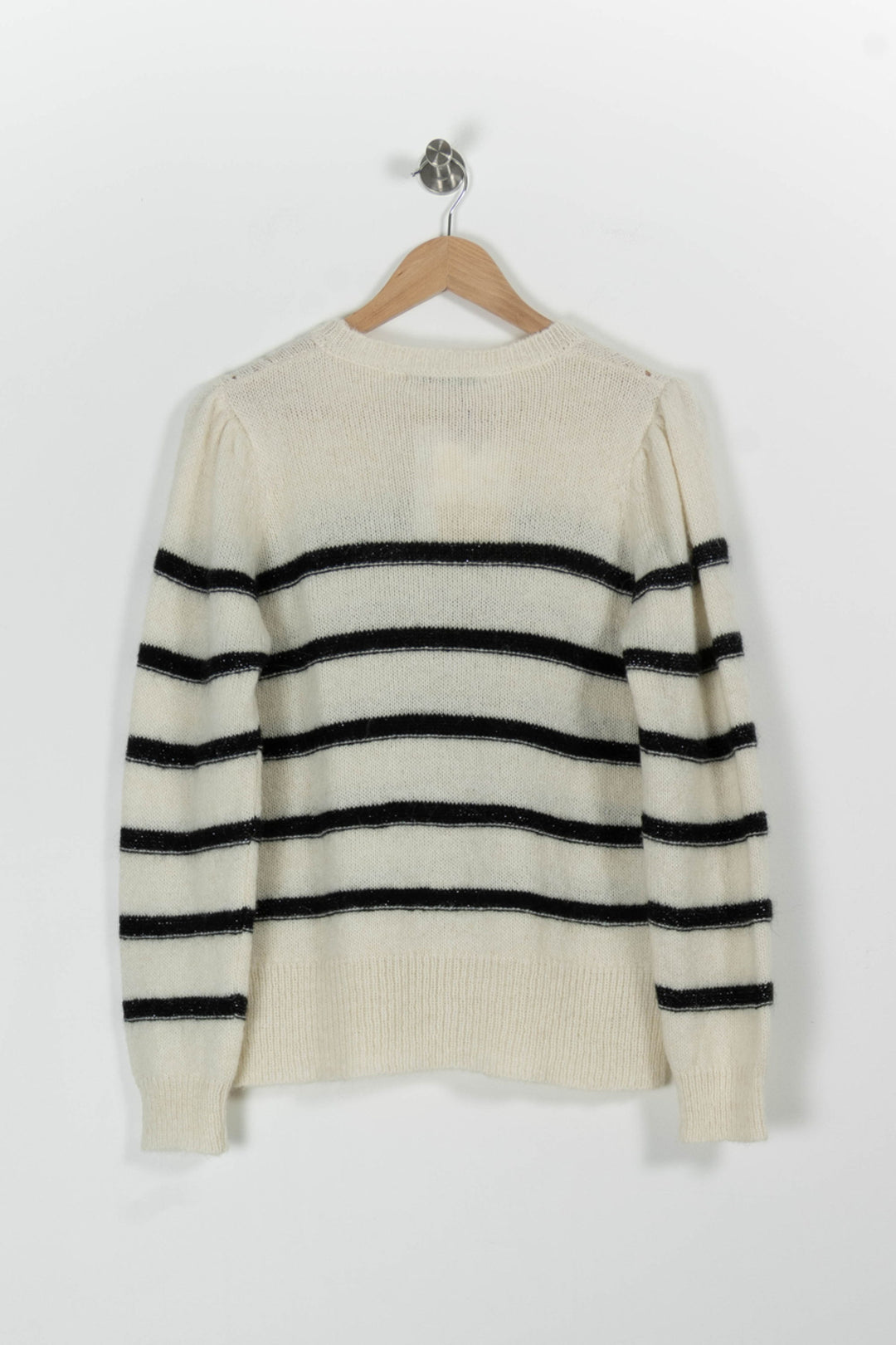 Pull Rayé Beige et Noir - Taille M/38 de la marque La Fée Maraboutée | PARAD97061 - Vendu par Paradigme - Image 4