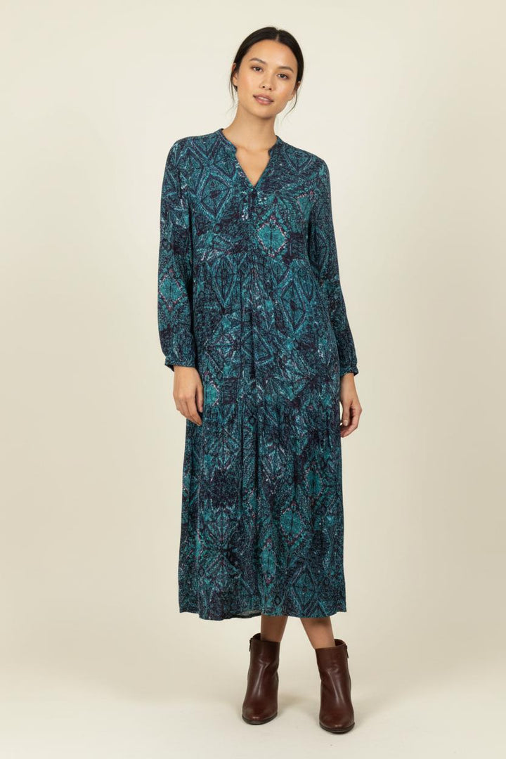 Robe Longue Verte et Bleue - Taille L/40 de la marque La Fée Maraboutée | PARAD97063 - Vendu par Paradigme - Image 1