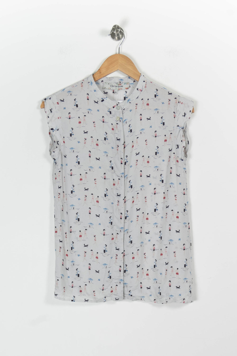 Chemisier Blanc imprimé - Taille S/36 de la marque La Fée Maraboutée | PARAD97089 - Vendu par Paradigme - Image 2