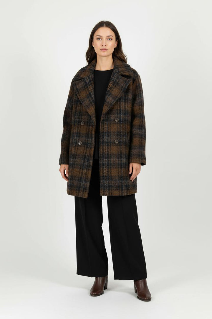Manteau Marron et Bleu - Taille S/36 de la marque La Fée Maraboutée | PARAD97096 - Vendu par Paradigme - Image 1