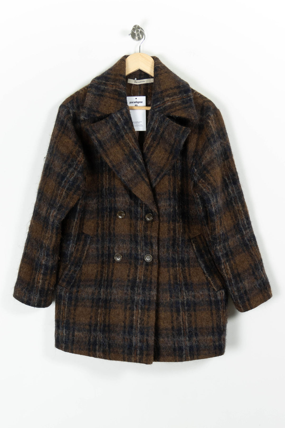 Manteau Marron et Bleu - Taille S/36 de la marque La Fée Maraboutée | PARAD97096 - Vendu par Paradigme - Image 2
