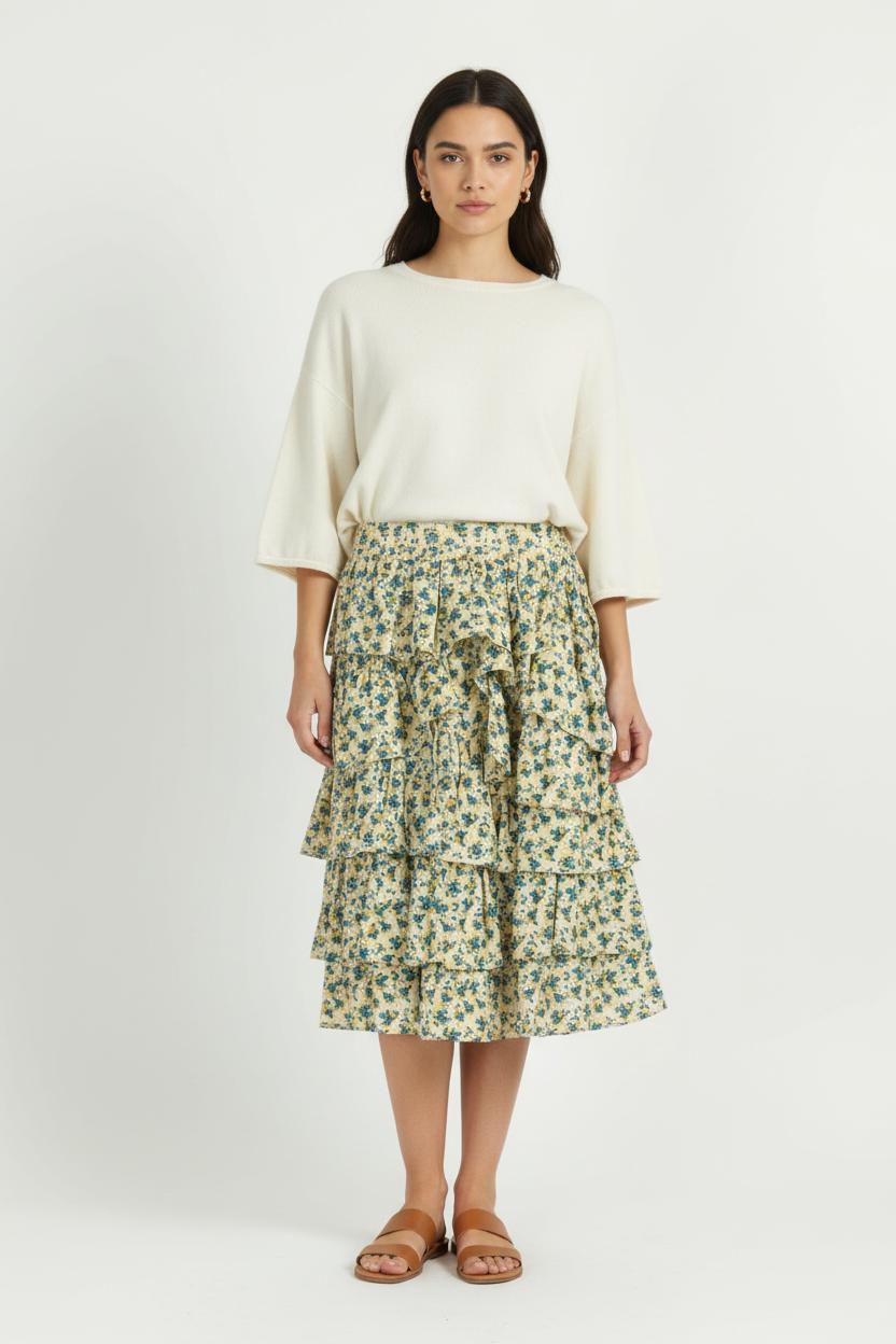Jupe Volantée Jaune - Taille XS/34 de la marque Zadig&Voltaire | PARAD97115 - Vendu par Paradigme - Image 1