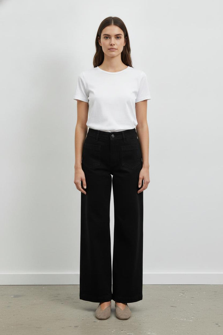 Jean Large Noir - Taille S/36 de la marque Sézane | PARAD97132 - Vendu par Paradigme - Image 1