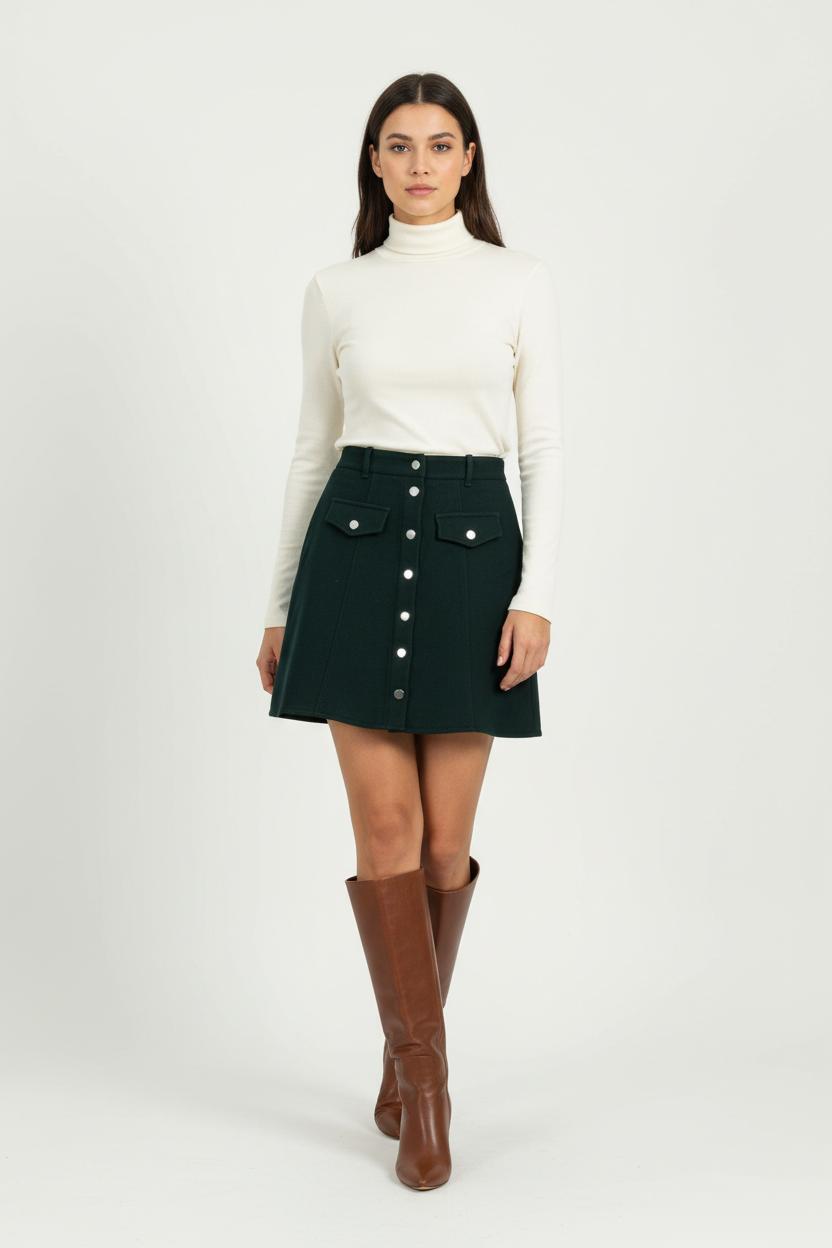 Jupe Patineuse Verte - Taille S/36 de la marque Maje | PARAD97133 - Vendu par Paradigme - Image 1