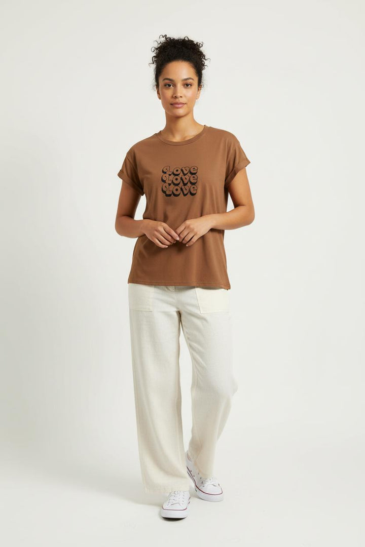 T-shirt Marron - Taille L/40 de la marque Grace & Mila | PARAD97137 - Vendu par Paradigme - Image 1