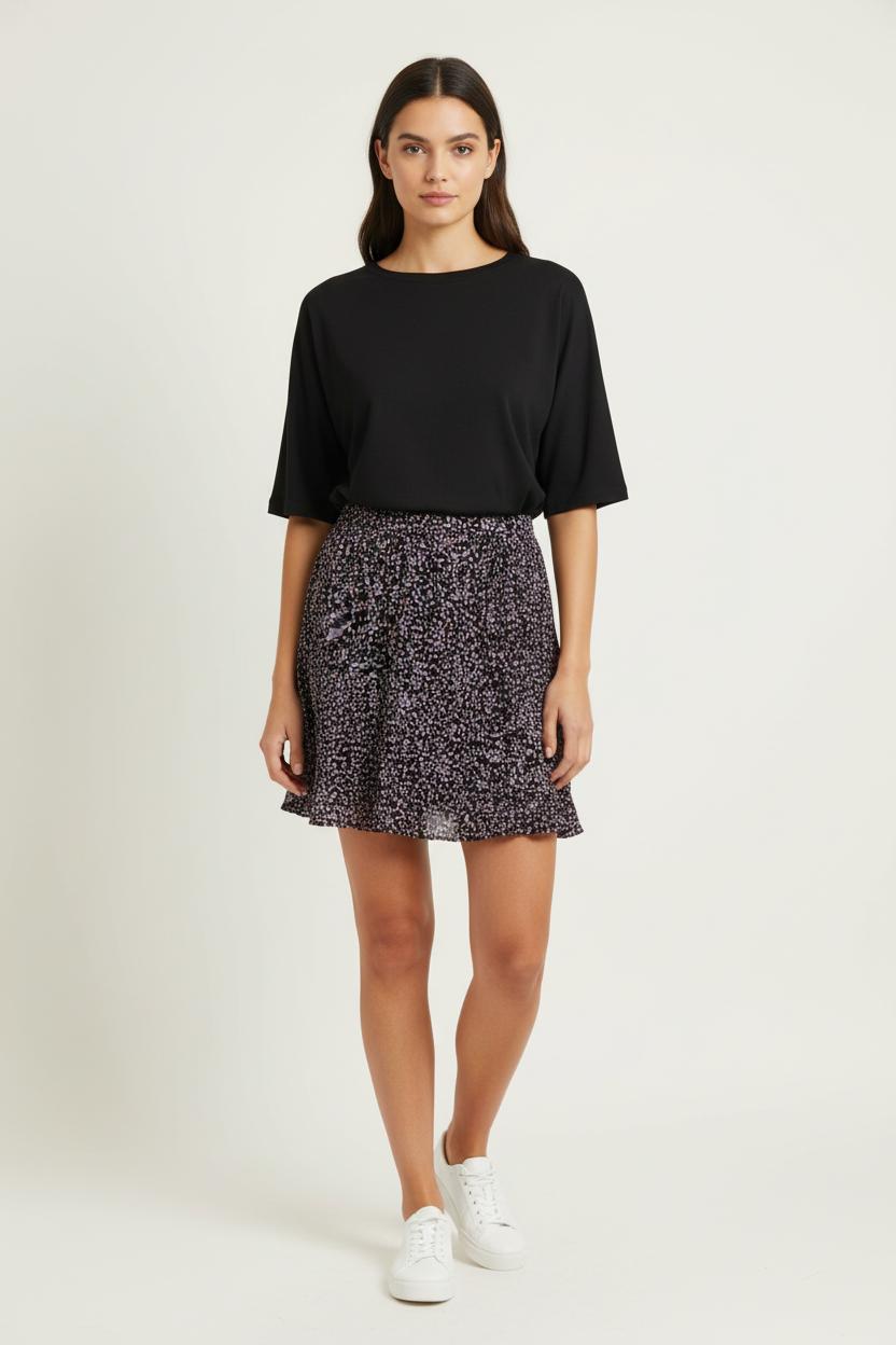 Jupe Plissée Noire et Rose - Taille M/38 de la marque The Kooples | PARAD97142 - Vendu par Paradigme - Image 1