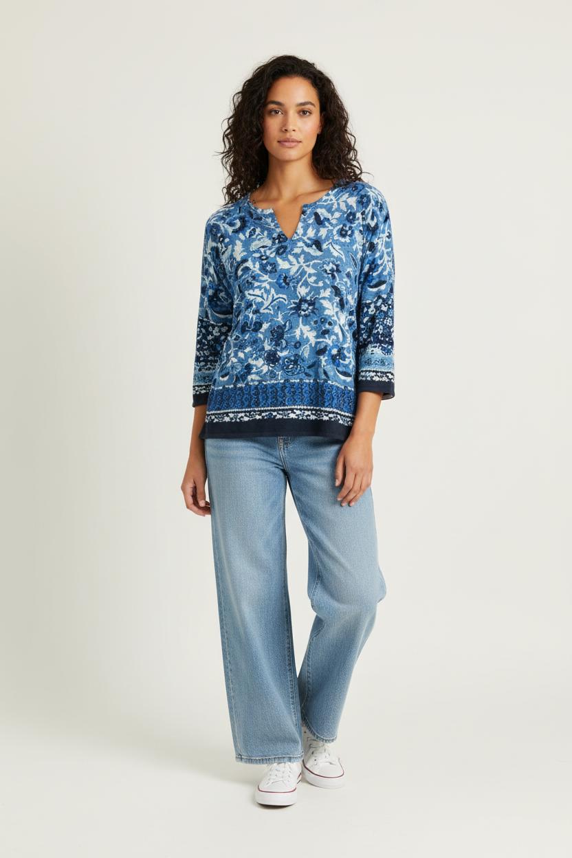 Pull Bleu et Blanc - Taille S/36 de la marque Gerard Darel | PARAD97144 - Vendu par Paradigme - Image 1
