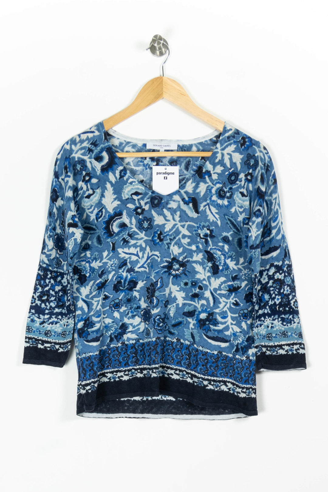 Pull Bleu et Blanc - Taille S/36 de la marque Gerard Darel | PARAD97144 - Vendu par Paradigme - Image 2