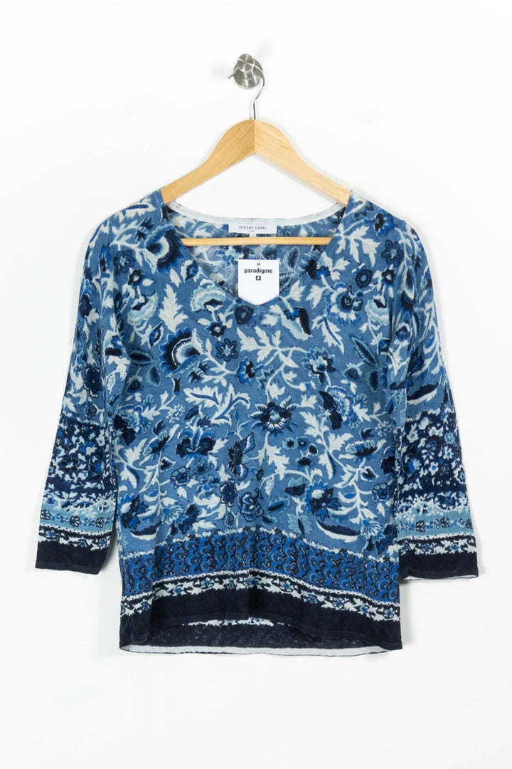 Pull Bleu et Blanc - Taille S/36 de la marque Gerard Darel | PARAD97144 - Vendu par Paradigme - Image 2
