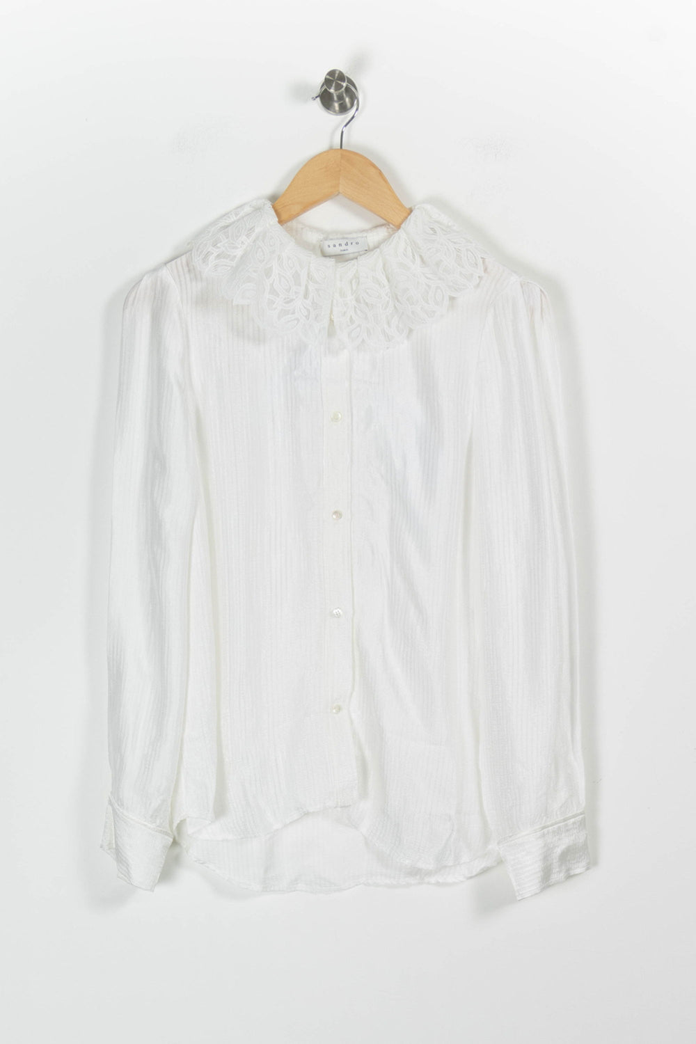 Blouse Blanche - Taille M/38 de la marque Sandro | PARAD97148 - Vendu par Paradigme - Image 2