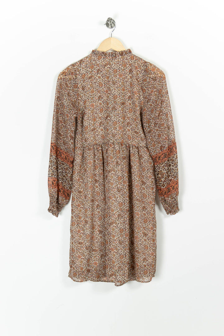 Robe Longue Marron - Taille XS/34 de la marque Maison 123 | PARAD97155 - Vendu par Paradigme - Image 4