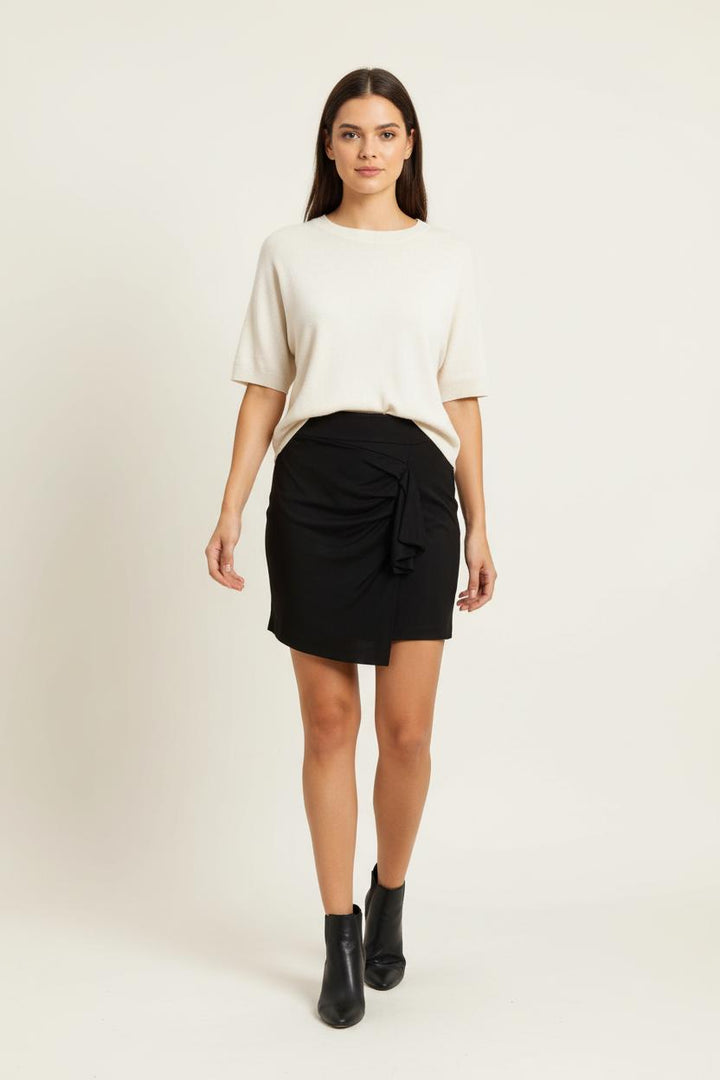 Jupe Drapée Noire - Taille S/36 de la marque IKKS | PARAD97157 - Vendu par Paradigme - Image 1