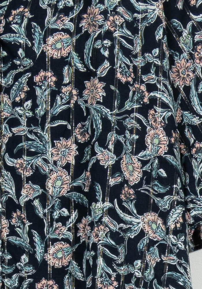 Blouse Fleurie Bleue et Beige - Taille S/36 de la marque Maison 123 | PARAD97160 - Vendu par Paradigme - Image 3