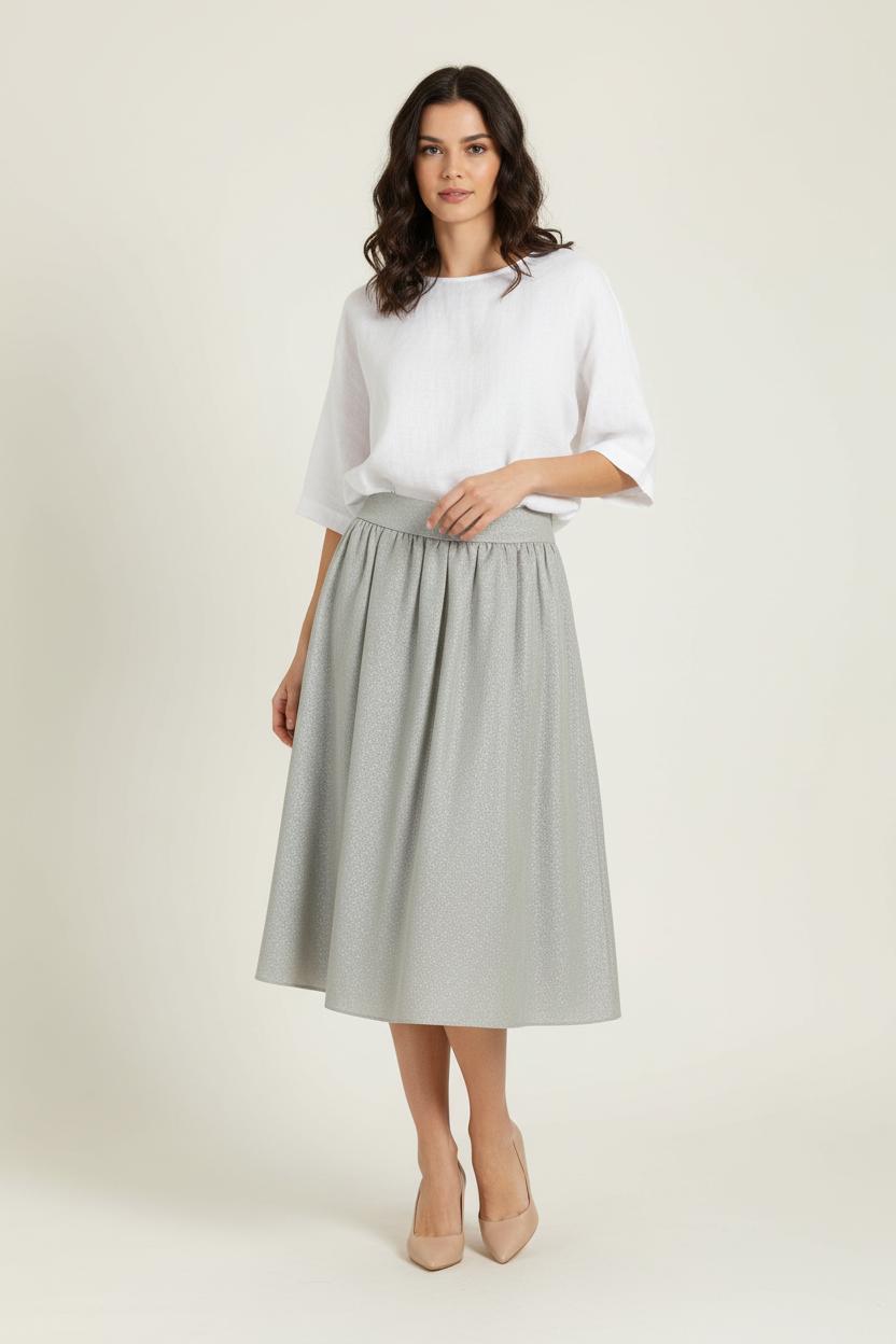 Jupe Midi Grise - Taille M/38 de la marque FRNCH | PARAD97161 - Vendu par Paradigme - Image 1
