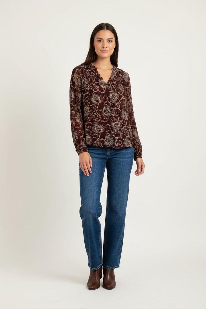 Blouse Bordeaux et Beige - Taille S/36 de la marque Maison 123 | PARAD97166 - Vendu par Paradigme - Image 1