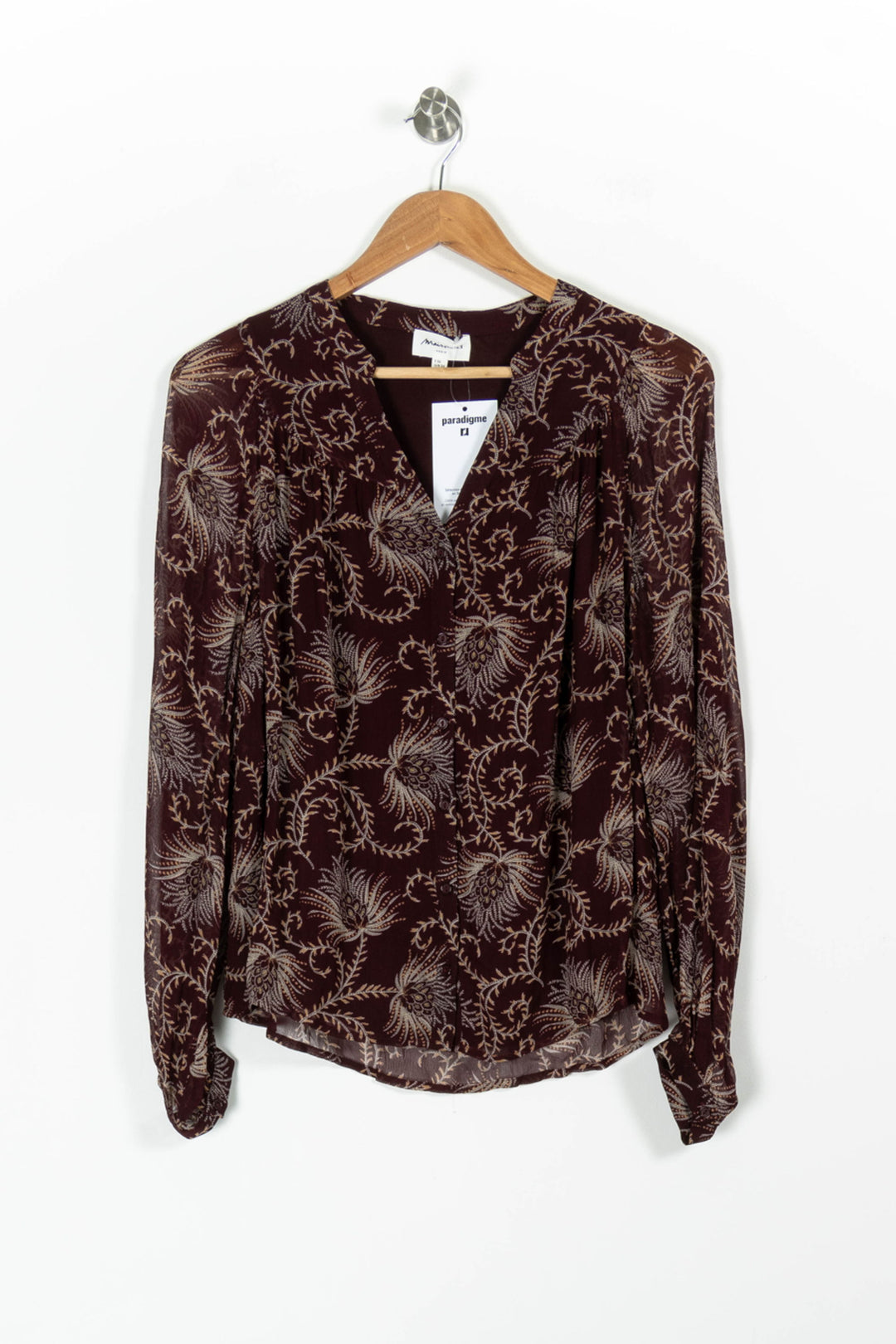 Blouse Bordeaux et Beige - Taille S/36 de la marque Maison 123 | PARAD97166 - Vendu par Paradigme - Image 2