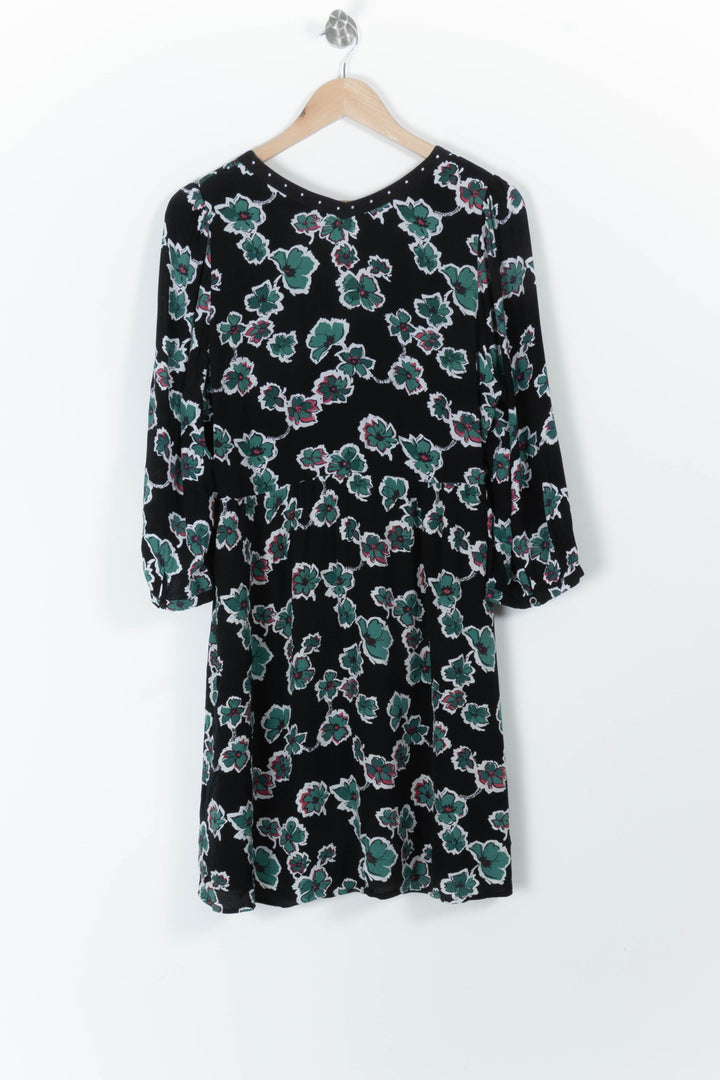 Robe Fleurie Noire et Verte - Taille L/40 de la marque IKKS | PARAD97167 - Vendu par Paradigme - Image 4