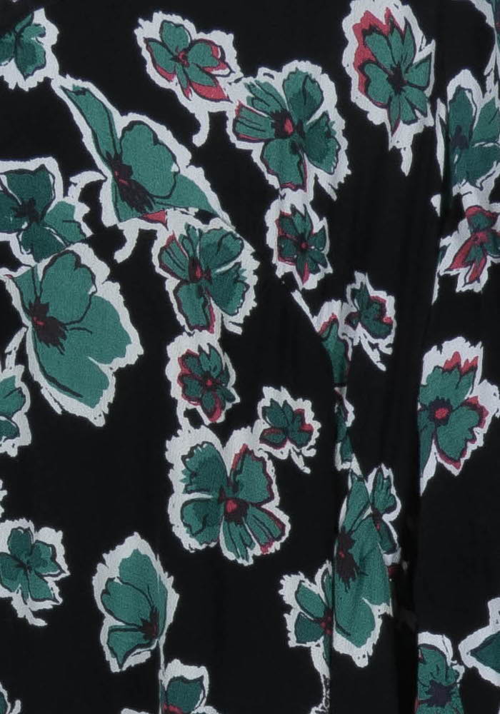 Robe Fleurie Noire et Verte - Taille L/40 de la marque IKKS | PARAD97167 - Vendu par Paradigme - Image 3