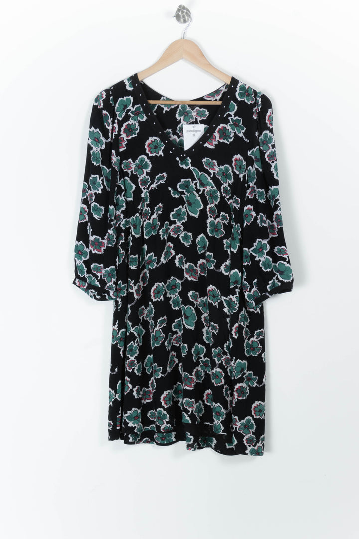 Robe Fleurie Noire et Verte - Taille L/40 de la marque IKKS | PARAD97167 - Vendu par Paradigme - Image 2