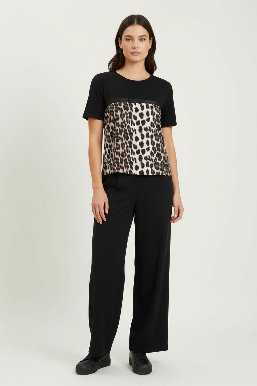 T-shirt Noir et Léopard - Taille M/38 de la marque Weill | PARAD97170 - Vendu par Paradigme - Image 1