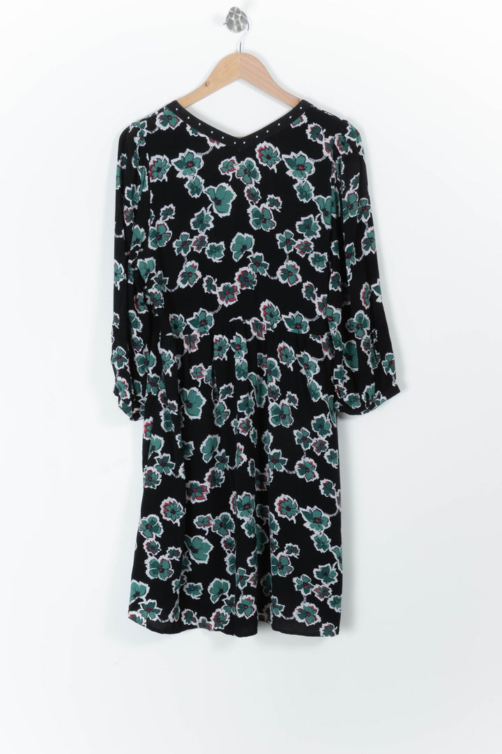 Robe Fleurie Noire et Verte - Taille L/40 de la marque IKKS | PARAD97173 - Vendu par Paradigme - Image 4