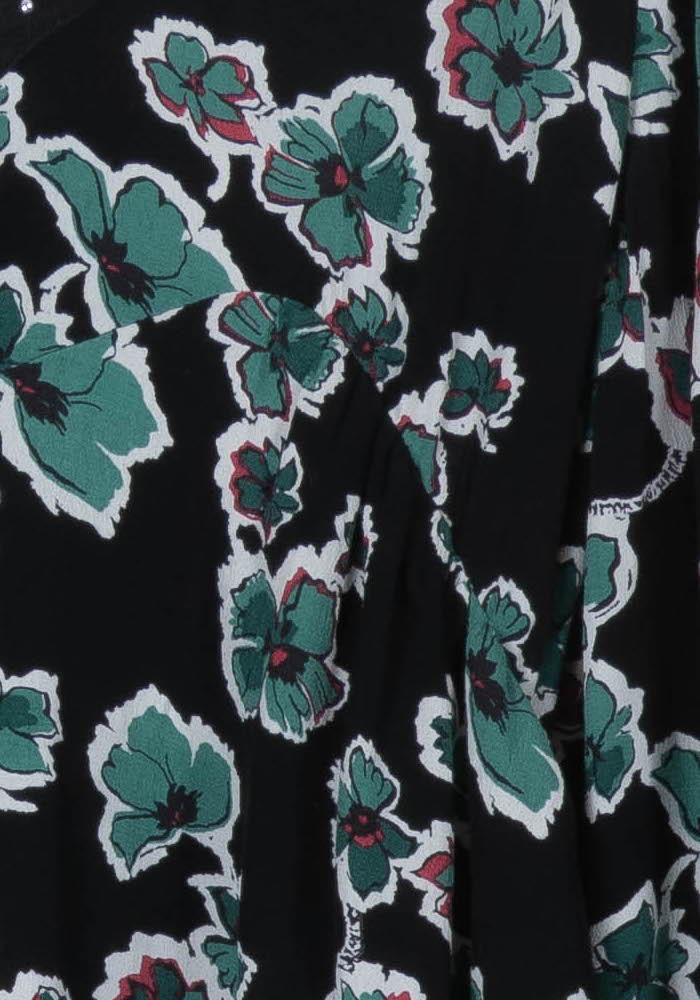 Robe Fleurie Noire et Verte - Taille L/40 de la marque IKKS | PARAD97173 - Vendu par Paradigme - Image 3