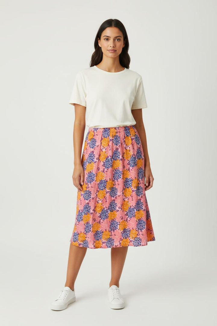 Jupe Midi Rose Orange et Bleu - Taille S/36 de la marque Des petits hauts | PARAD97185 - Vendu par Paradigme - Image 1