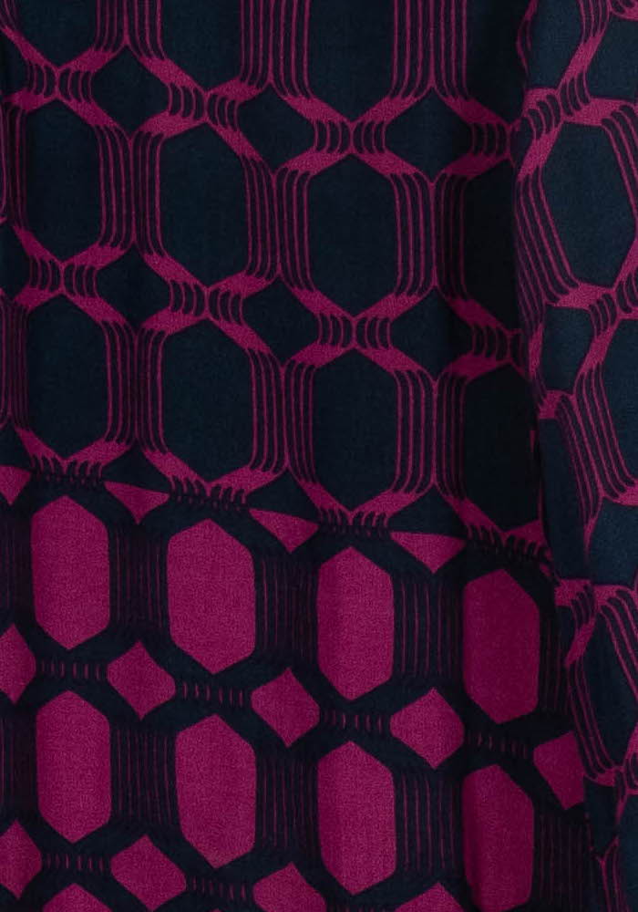 Blouse Bleu Marine et Fuchsia - Taille M/38 de la marque La Fée Maraboutée | PARAD97198 - Vendu par Paradigme - Image 3