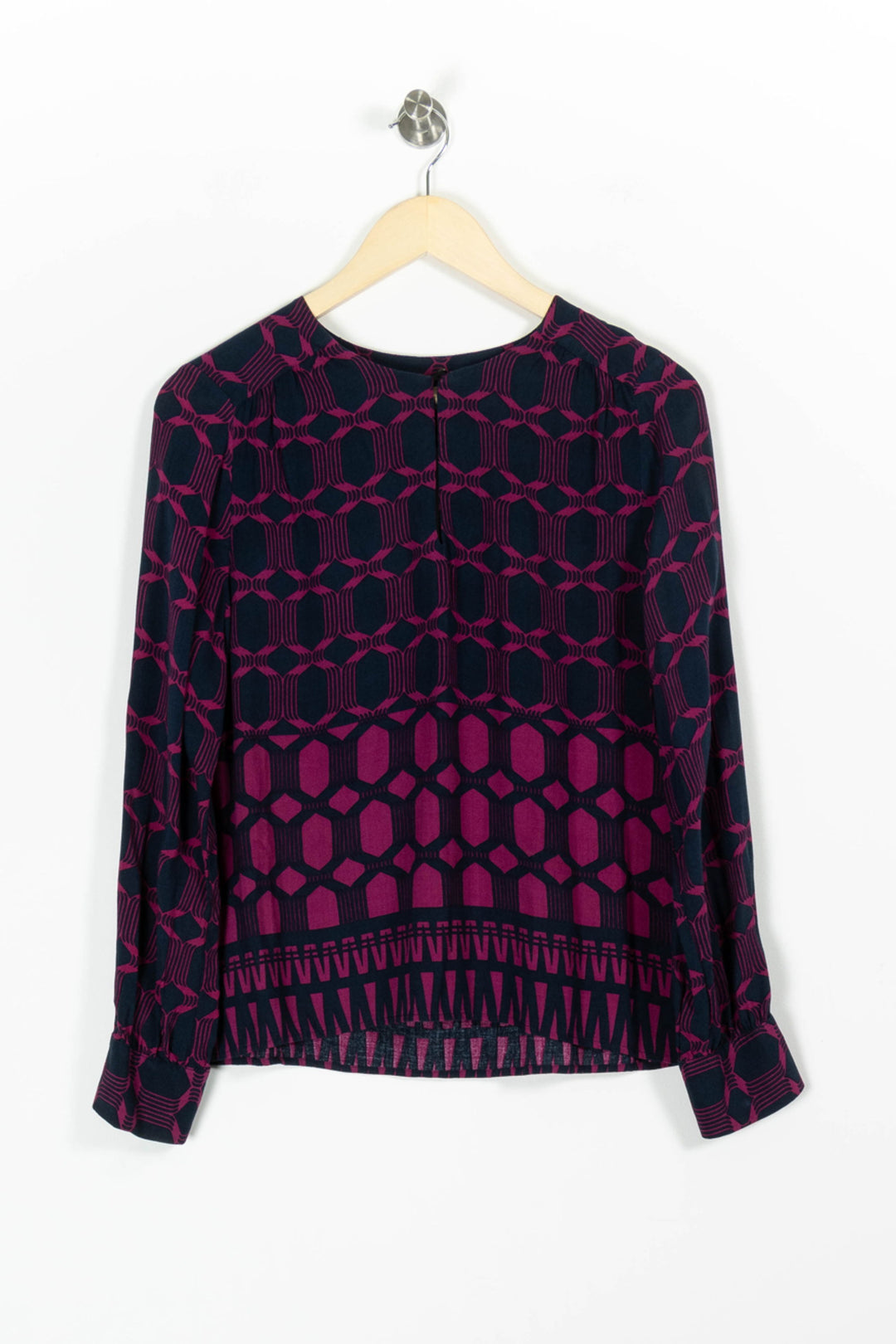 Blouse Bleu Marine et Fuchsia - Taille M/38 de la marque La Fée Maraboutée | PARAD97198 - Vendu par Paradigme - Image 2