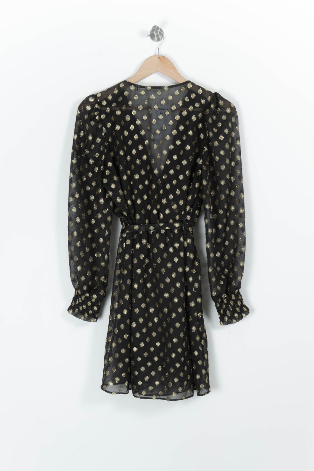 Robe Portefeuille Noire et Or - Taille L/40 de la marque Kookai | PARAD97199 - Vendu par Paradigme - Image 4