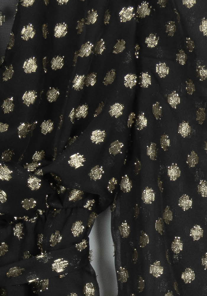 Robe Portefeuille Noire et Or - Taille L/40 de la marque Kookai | PARAD97199 - Vendu par Paradigme - Image 3