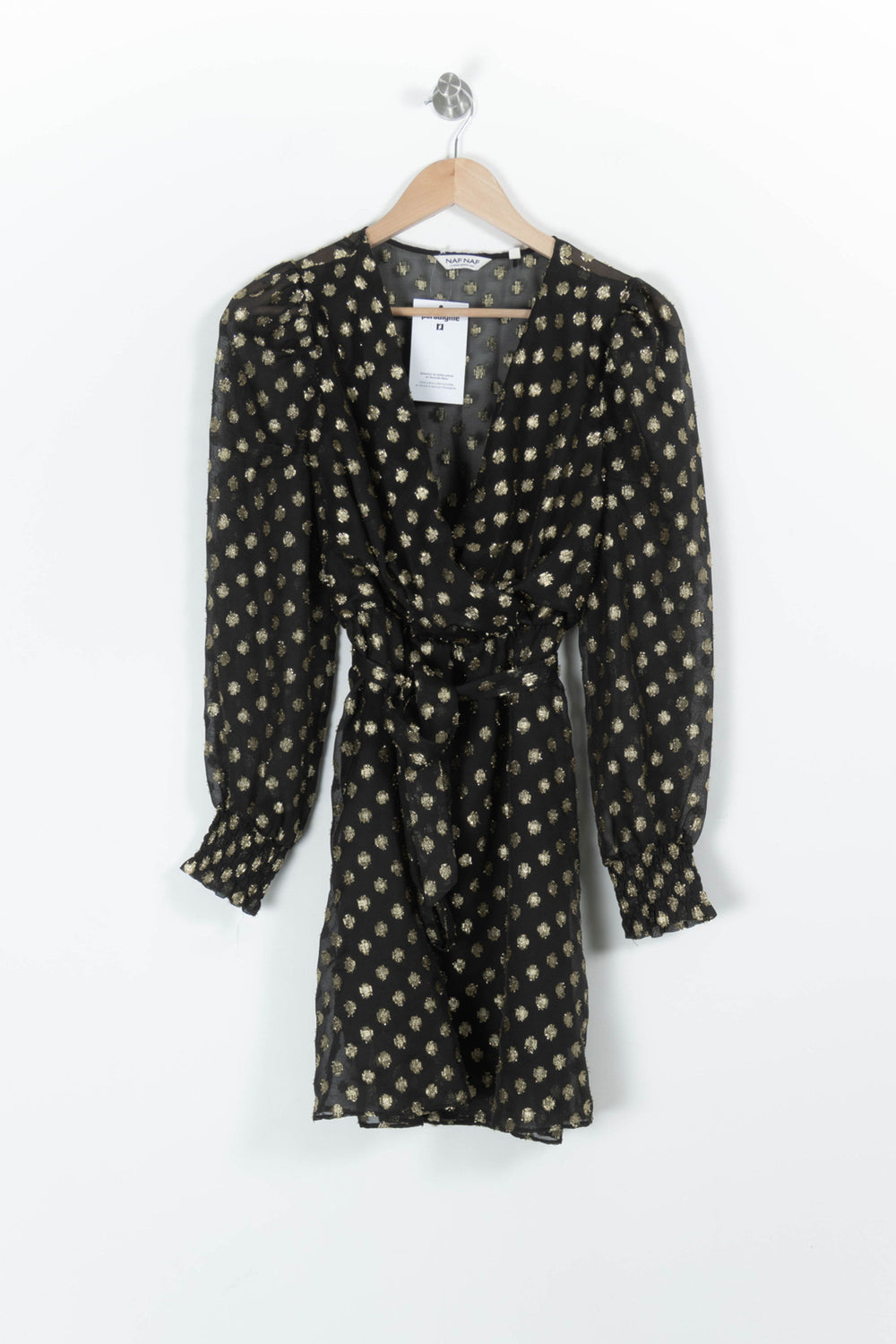Robe Portefeuille Noire et Or - Taille L/40 de la marque Kookai | PARAD97199 - Vendu par Paradigme - Image 2