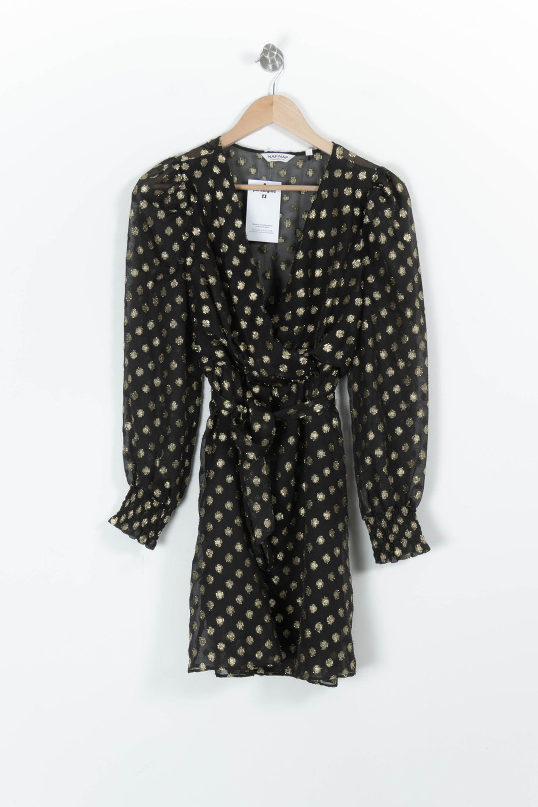 Robe Portefeuille Noire et Or - Taille L/40 de la marque Kookai | PARAD97199 - Vendu par Paradigme - Image 2