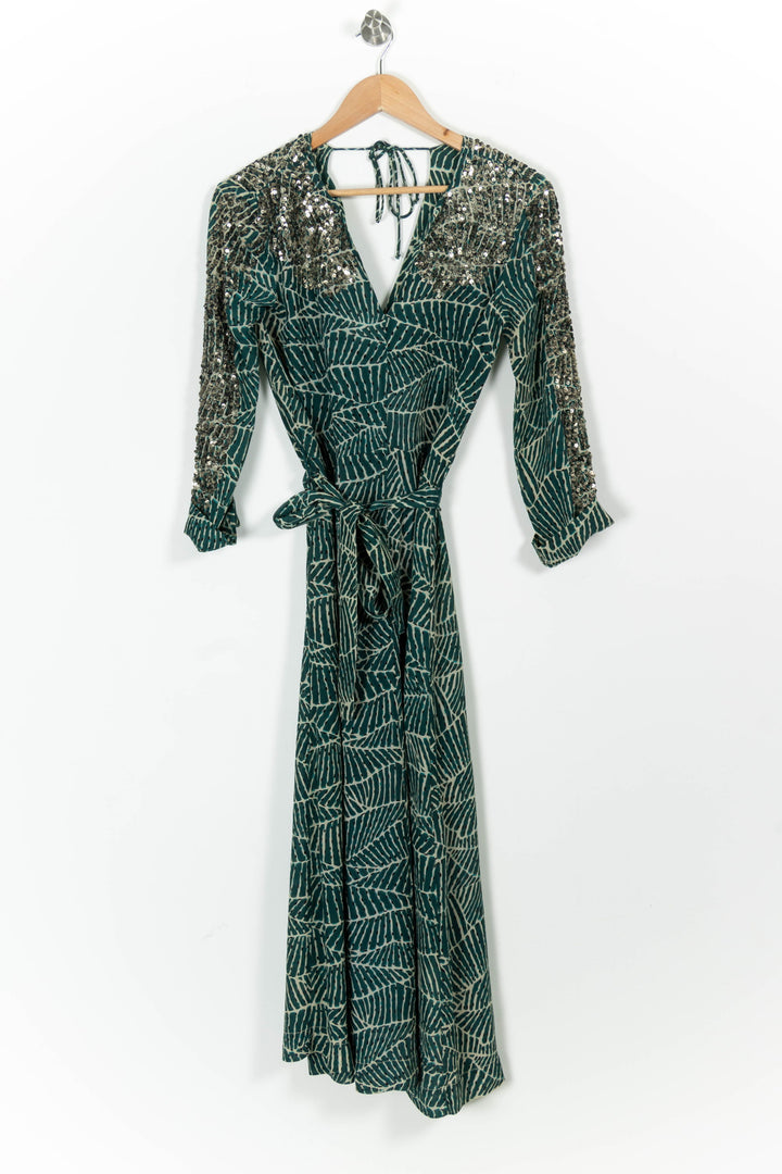 Robe Longue Verte et Argentée - Taille S/36 de la marque Stella Forest | PARAD97204 - Vendu par Paradigme - Image 2