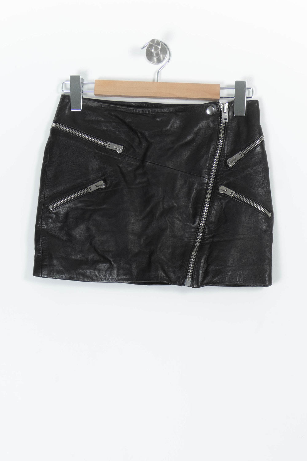 Jupe En Cuir Noire - Taille S/36 de la marque The Kooples | PARAD97206 - Vendu par Paradigme - Image 2