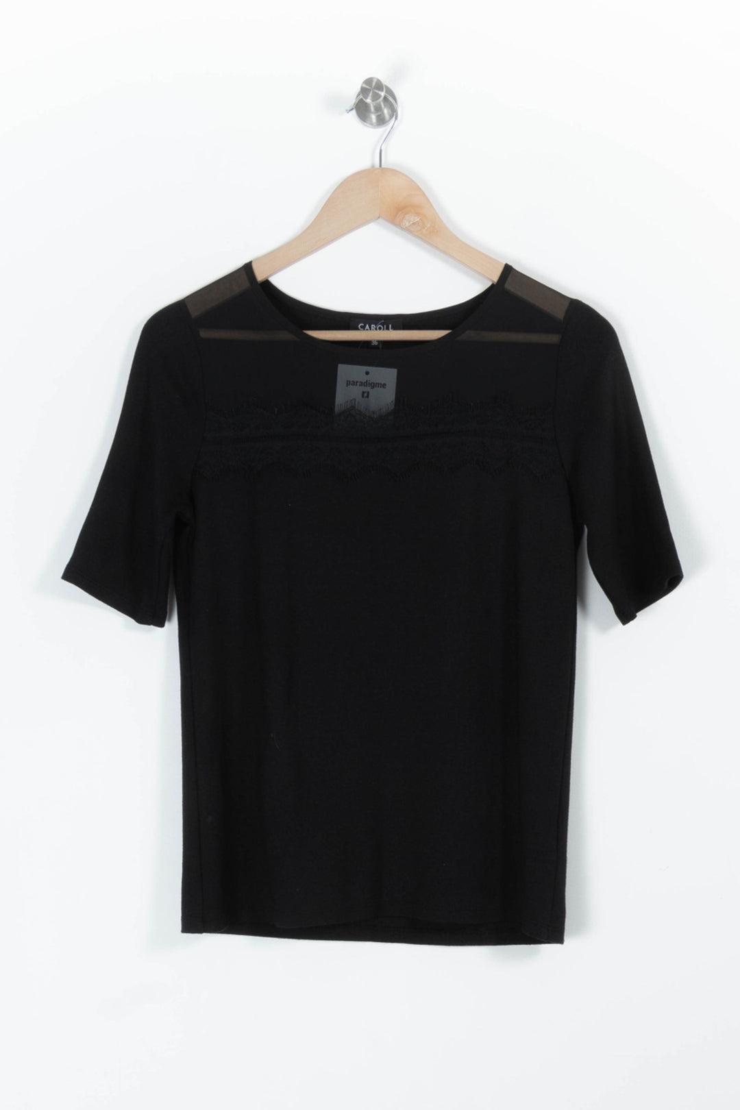 Tee-shirt Noir - Taille S/36 de la marque Caroll | PARAD97214 - Vendu par Paradigme - Image 2