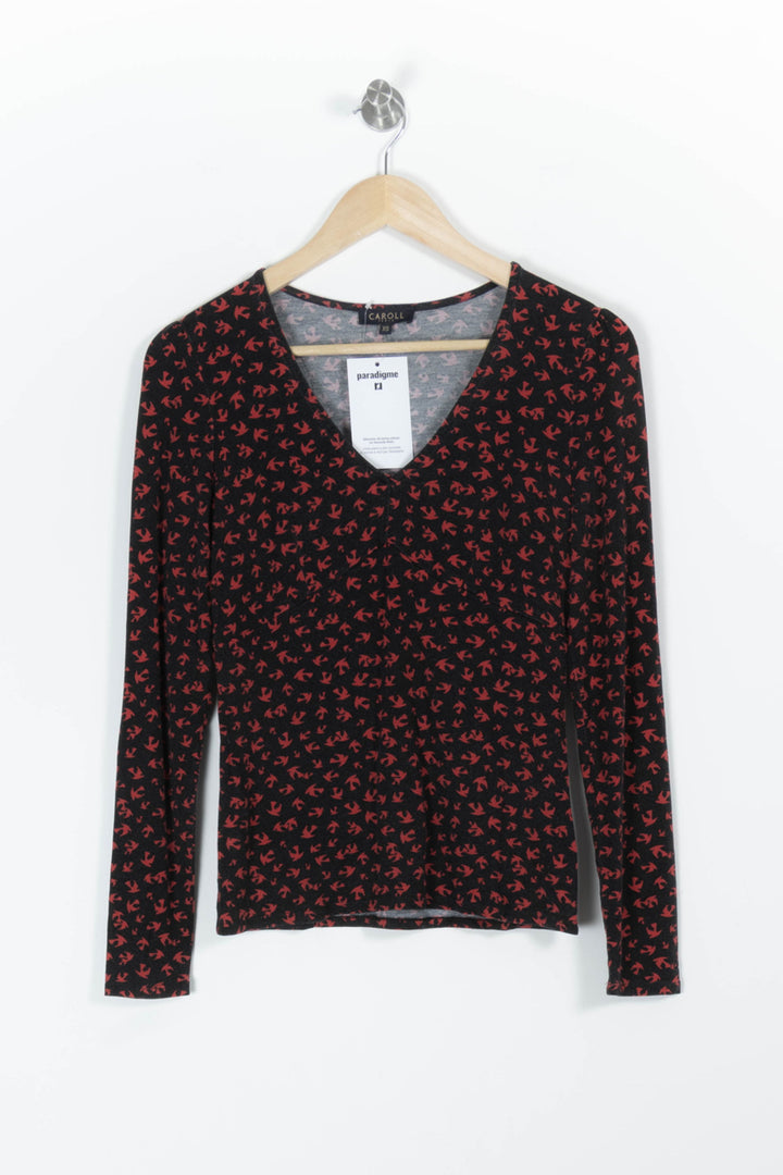 Tee-shirt Noir et Rouge - Taille XS/34 de la marque Caroll | PARAD97216 - Vendu par Paradigme - Image 2