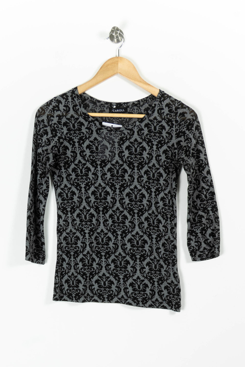 Tee-shirt Noir et Gris - Taille S/36 de la marque Caroll | PARAD97218 - Vendu par Paradigme - Image 2