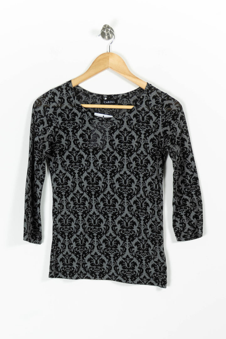 Tee-shirt Noir et Gris - Taille S/36 de la marque Caroll | PARAD97218 - Vendu par Paradigme - Image 2