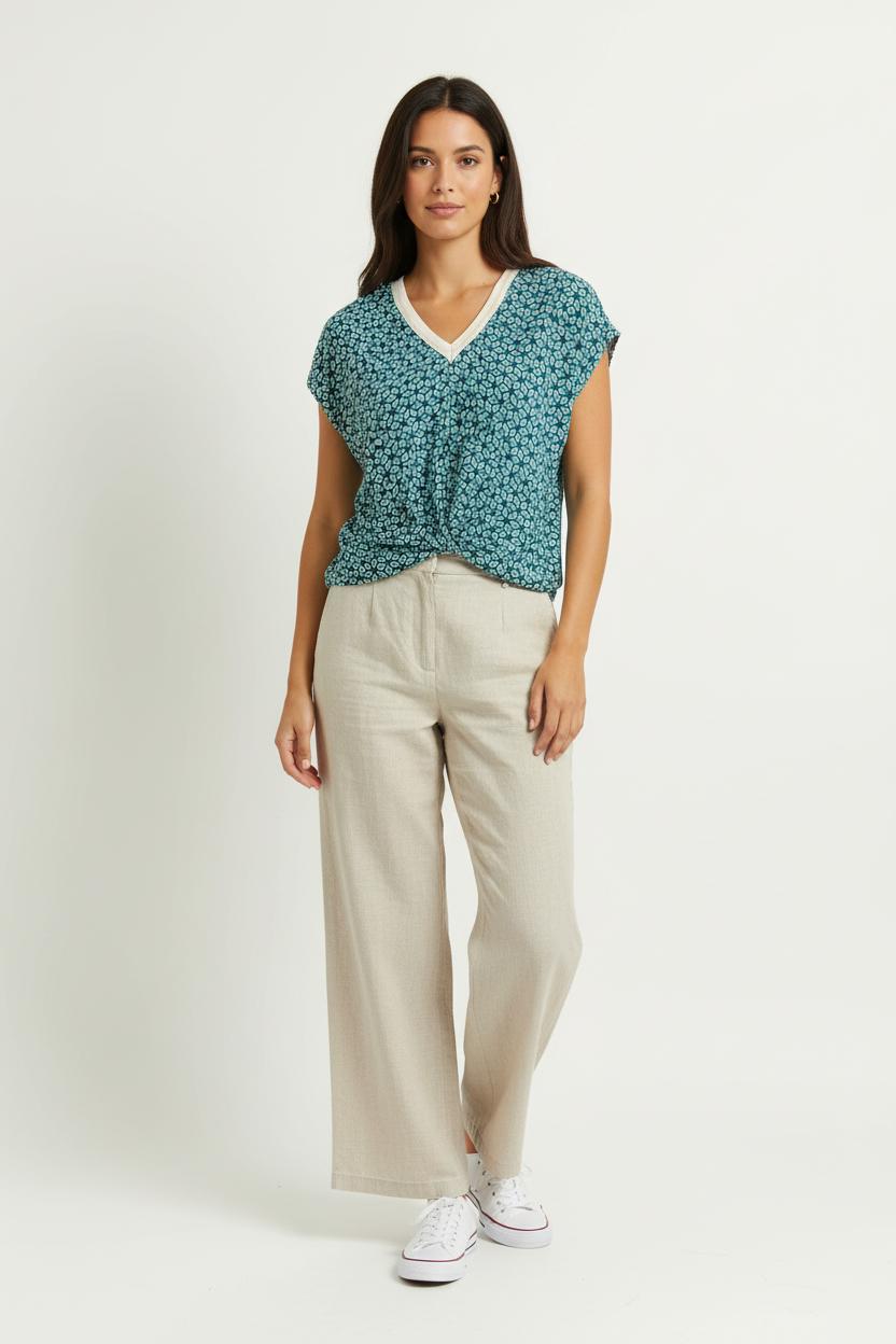 Blouse Bleue et Blanche - Taille L/40 de la marque La Fée Maraboutée | PARAD97231 - Vendu par Paradigme - Image 1