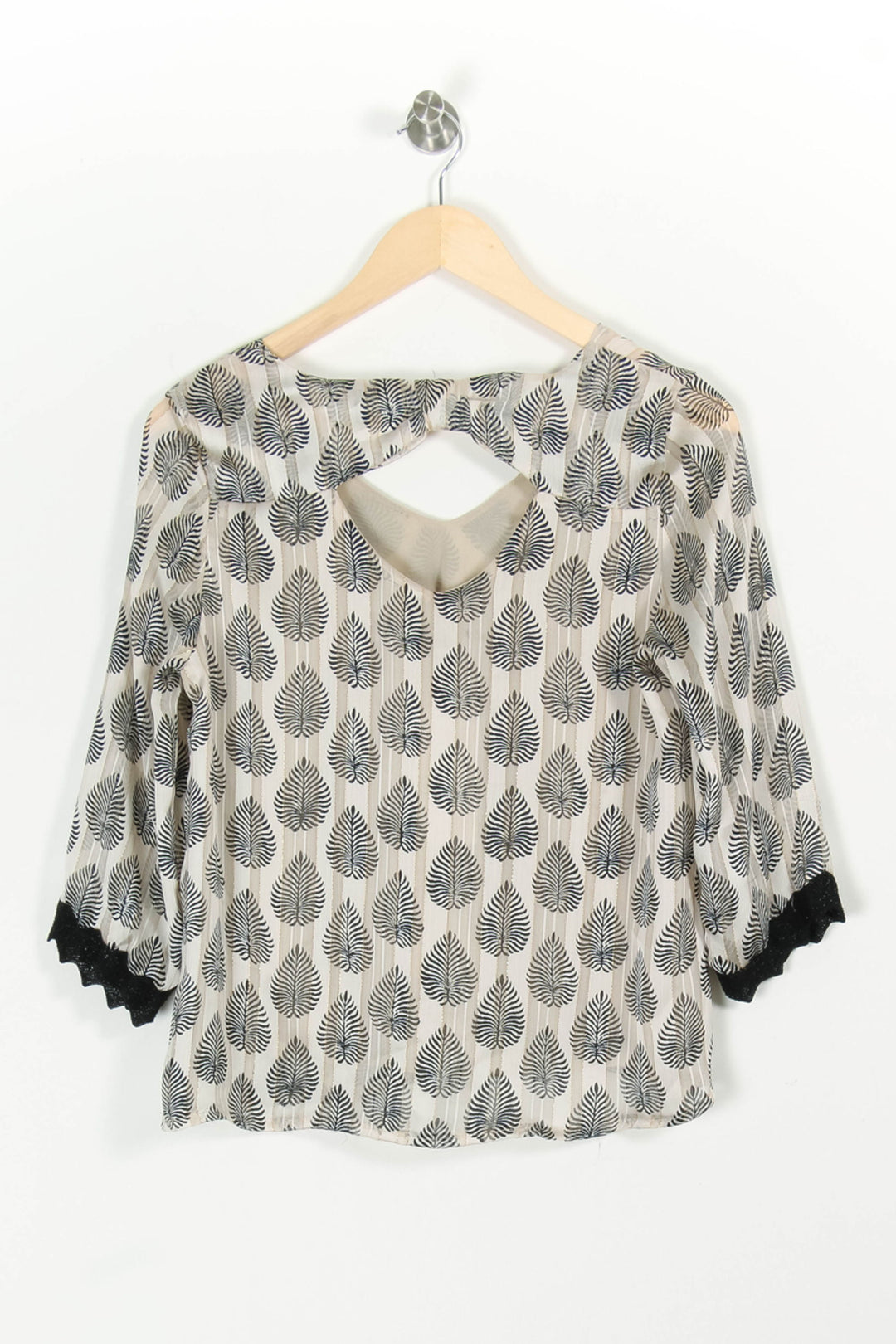 Blouse Beige et Noire - Taille XS/34 de la marque La Fée Maraboutée | PARAD97236 - Vendu par Paradigme - Image 4