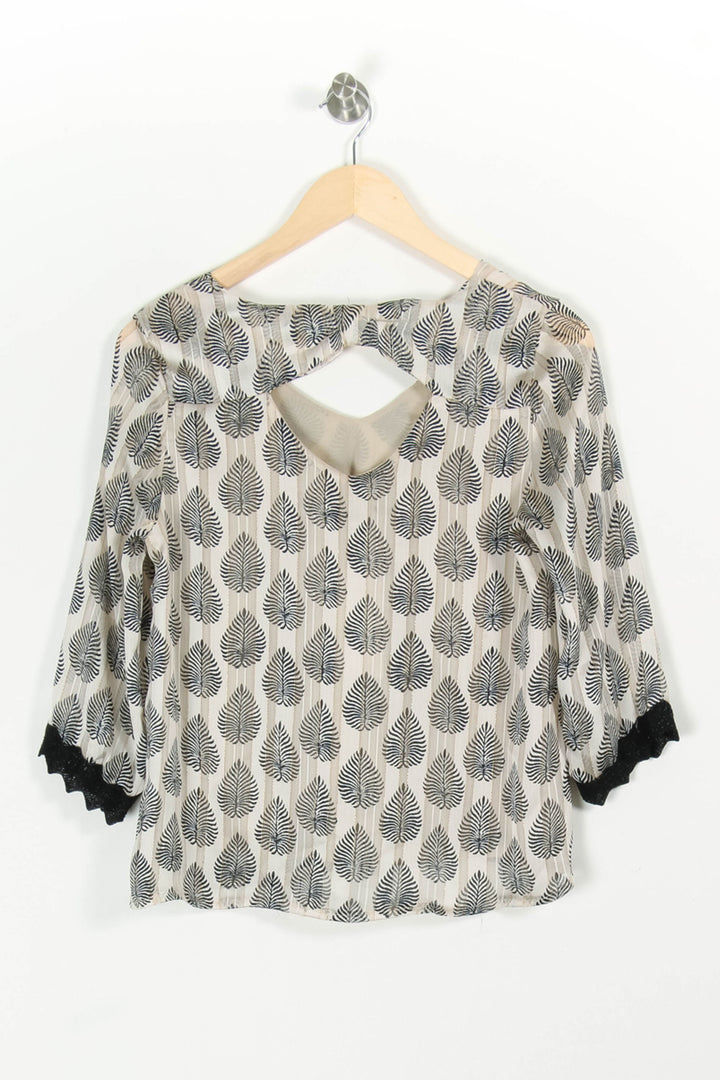 Blouse Beige et Noire - Taille XS/34 de la marque La Fée Maraboutée | PARAD97236 - Vendu par Paradigme - Image 4