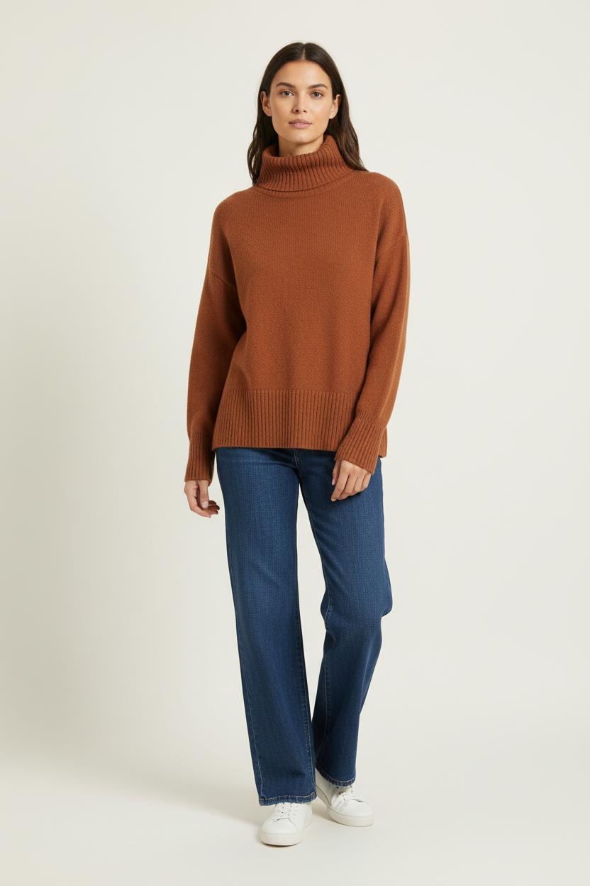 Pull Col Montant Marron - Taille S/36 de la marque Suncoo | PARAD97237 - Vendu par Paradigme - Image 1
