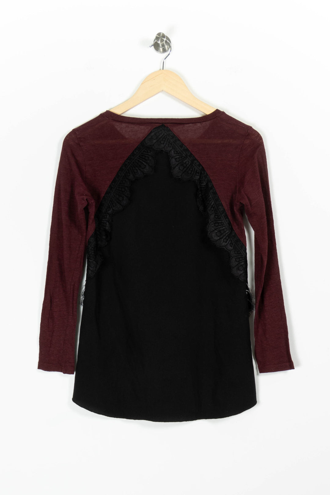 Blouse Bordeaux et Noire - Taille S/36 de la marque Sandro | PARAD97245 - Vendu par Paradigme - Image 4