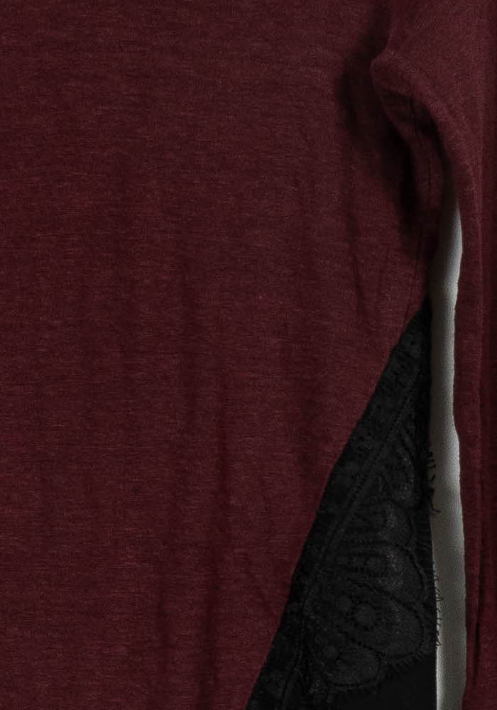 Blouse Bordeaux et Noire - Taille S/36 de la marque Sandro | PARAD97245 - Vendu par Paradigme - Image 3
