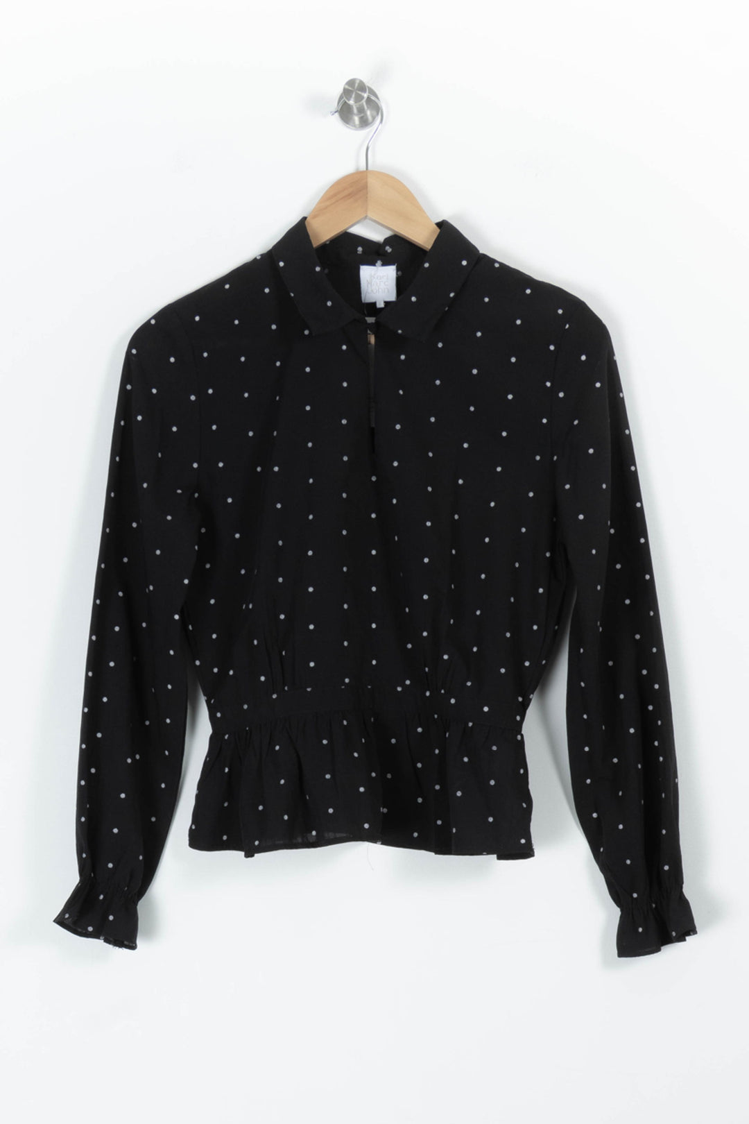 Blouse Noire à Pois Blancs - Taille S/36 de la marque Karl Marc John | PARAD97253 - Vendu par Paradigme - Image 2