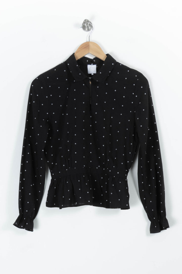 Blouse Noire à Pois Blancs - Taille S/36 de la marque Karl Marc John | PARAD97253 - Vendu par Paradigme - Image 2