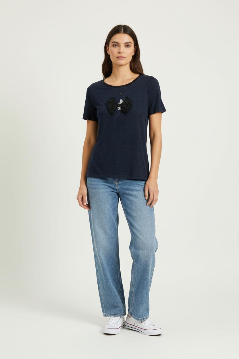 Tee-shirt Bleu et Noir - Taille L/40 de la marque Maje | PARAD97262 - Vendu par Paradigme - Image 1